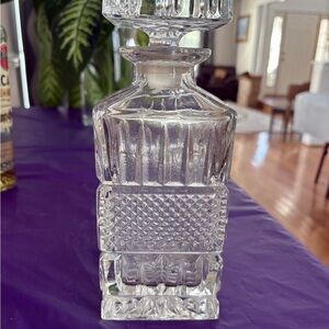 Vintage Czech Elegant Crystal Alcohol Decanter with Stopper.